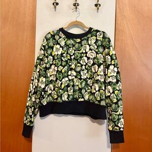 Puma x Liberty women’s crew sweatshirt- green, yellow, cream floral print - XL